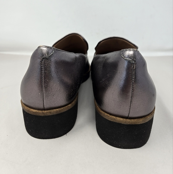 Softwalk Westport Womens Loafers Sz 8W Gray Metallic Slight Wedge Casual Comfort - Picture 4 of 14